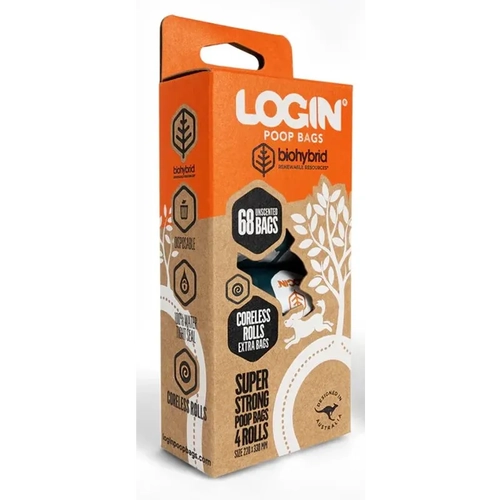 Login Biohybrid Poo Bag 4 Rolls (68 Bags) 