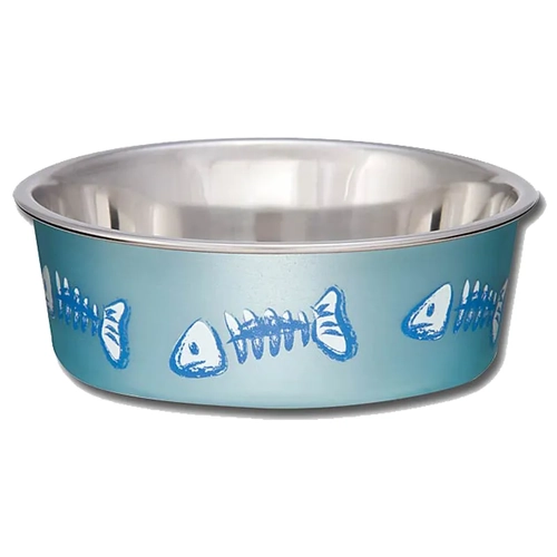 Loving Pets Cat Bella Bowls Fish-Blue X-Small 