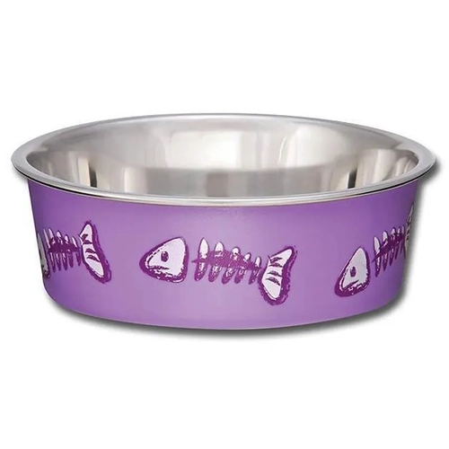 Loving Pets Cat Bella Bowls Fish-Purple X-Small 