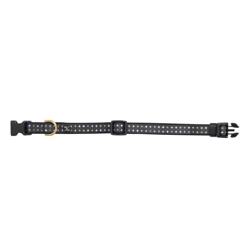 Mog & Bone Neoprene Dog Collar Black Metallic Cross Lge 