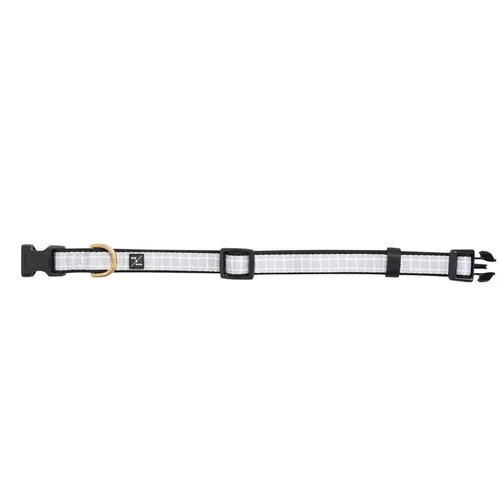 Mog & Bone Neoprene Dog Collar Grey Chk Lge 