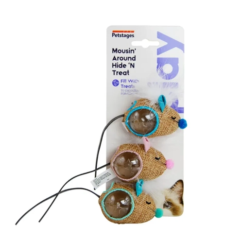 Petstages Cat Mousin' Around Hide 'N Treat 3Pk 