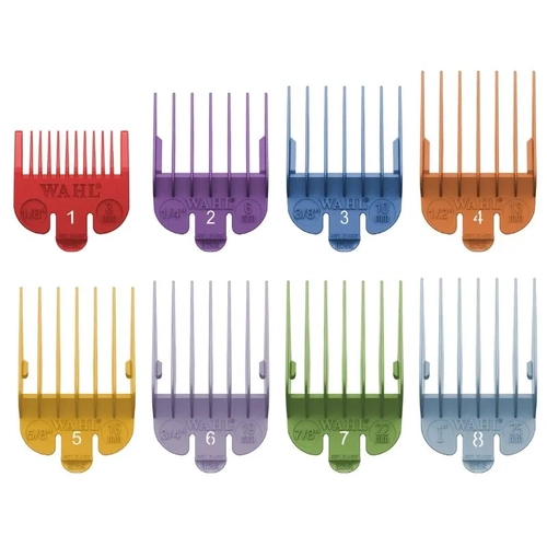 Wahl #1-8 Plastic Color Coded Guide Comb Set 