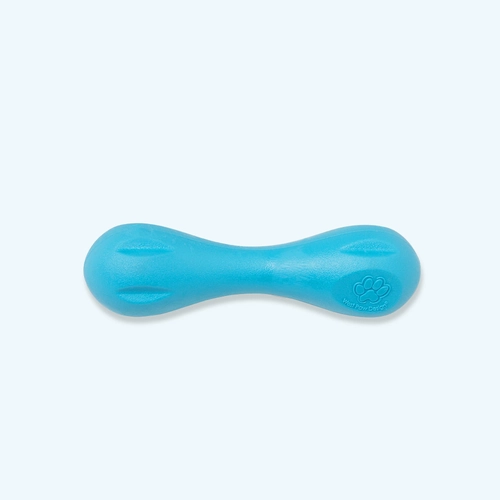 West Paw Hurley Tough Fetch Toy - Large - Aqua Swirl 