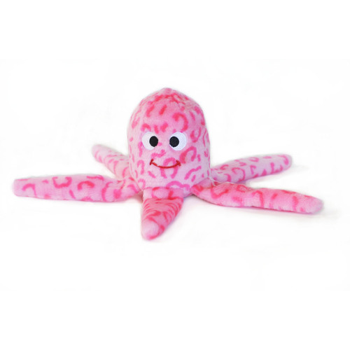 Zippy Paws Floppy Jelly Pink Octopus Squeaker Plush Dog Toy