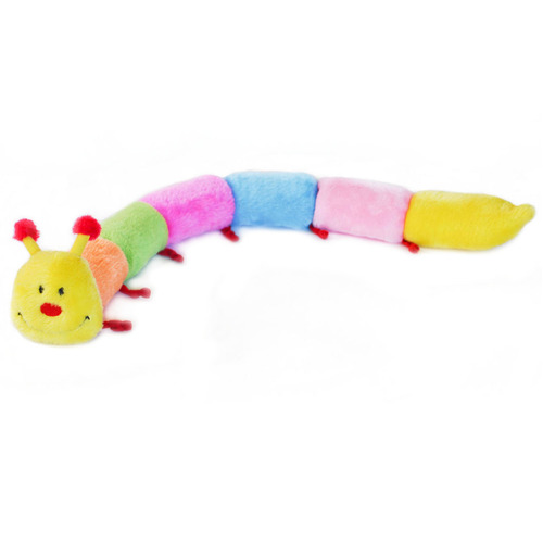 Zippy Paws Long Caterpillar 6 Squeakers Plush No Stuffing Dog Toy - Large