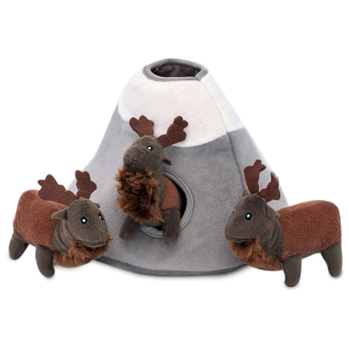 Zippy Paws Zippy Burrow Interactive Dog Toy - Elk Mountain + 3 Deers