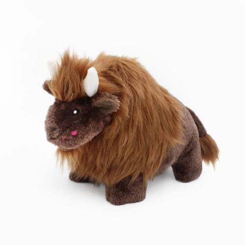 Zippy Paws Wooliez Plush Squeaker Dog Toy - Billie the Bison 