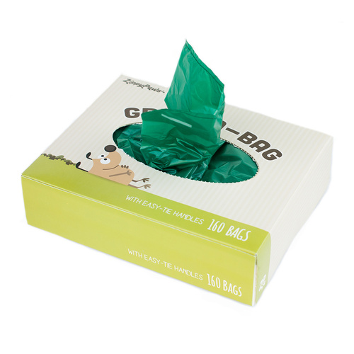 Zippy Paws Unscented Dog Poop Bags Green - Box of 160 Bags