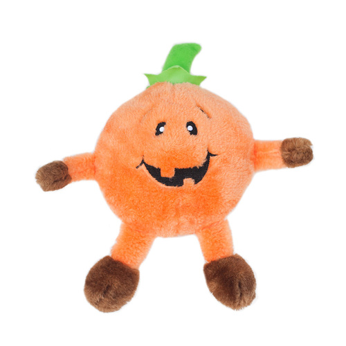 Zippy Paws Plush Squeaker Dog Toy - Brainey - Halloween Pumpkin