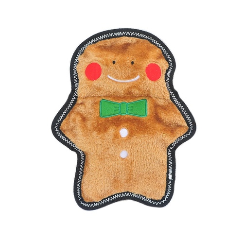 Zippy Paws Z-Stitch Tough Dog Toy - Gingerbread Man