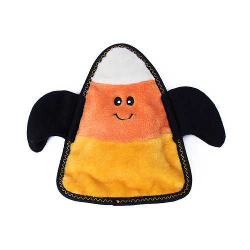 Zippy Paws Halloween Z-Stitch Squeaker Dog Toy - Candy Corn Bat