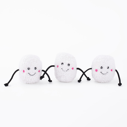 Zippy Paws Miniz Squeaker Dog Toys - 3-Pack - Marshmallows