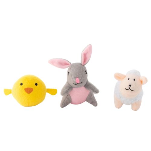Zippy Paws Easter Miniz Squeaker Dog Toys - Easter Friends 3-Pack