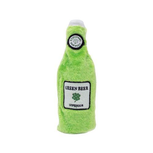 Zippy Paws St. Patrick's Happy Hour Crusherz Interactive Dog Toy - Green Beer 