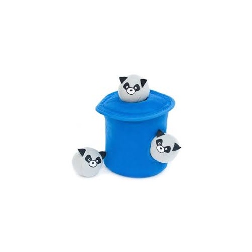 Zippy Paws Bubble Babiez Three Raccoons in a Trash Can Squeaker Dog Toys
