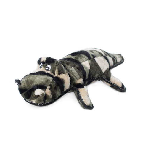 Zippy Paws Grunterz Plush Z-Stitch Dog Toy - Cameron the Camo Gator