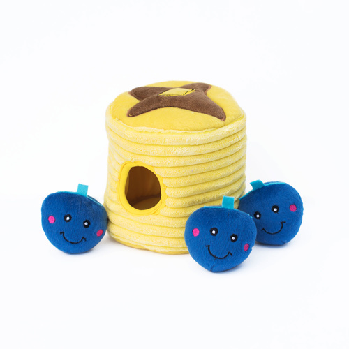 Zippy Paws Burrows Interactive Squeaker Dog Toy - Blueberry Pancakes