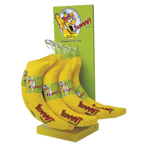 Yeowww! Catnip Cat Toys - Display Stand with 12 x Bananas