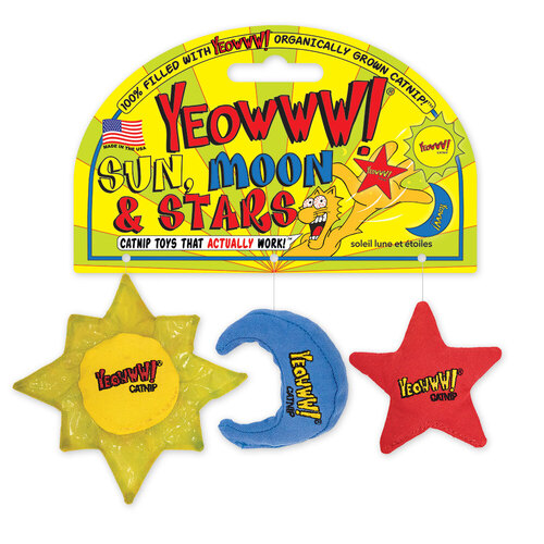 Yeowww! Cat Toys with Pure American Catnip - Sun Moon and Stars